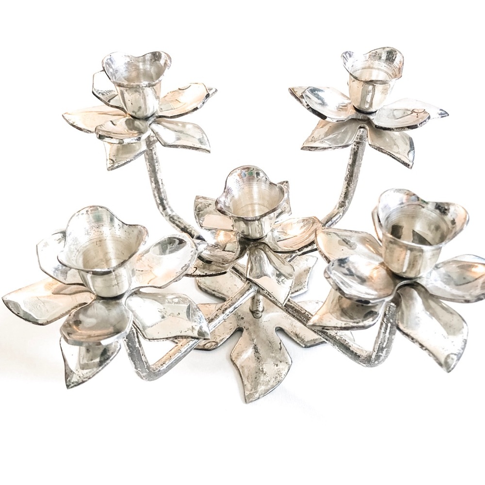Vintage Flower Candlestick Holder